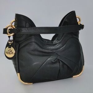 Makovsky Black Leather Designer Handbag. Pre-owned. Great Condition.